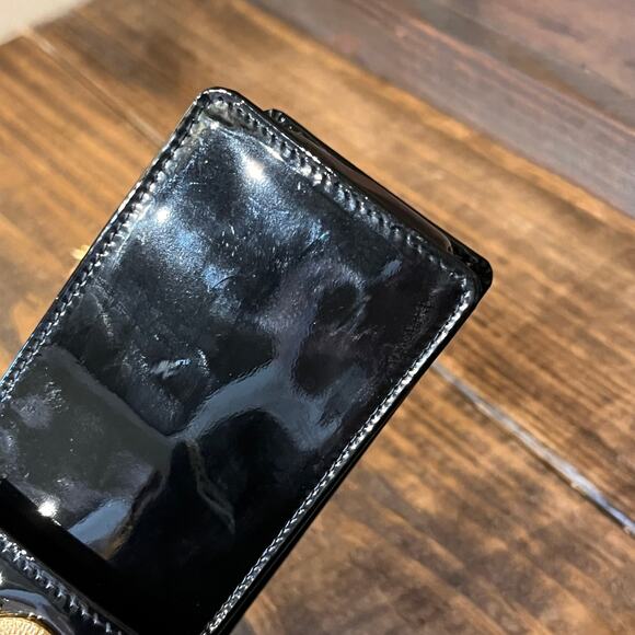 VERSACE Gianni Black Patent Leather Chain Crossbody Bag - Picture 8 of 9